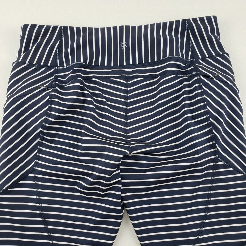 Athleta Contender 7/8 High Rise Legging Womens XL Blue Stripe 25" Stretch Tight - Picture 9 of 14